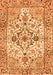 Serging Thickness of Machine Washable Medallion Orange Traditional Area Rugs, wshtr4772org