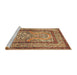 Sideview of Machine Washable Traditional Mahogany Brown Rug, wshtr4773