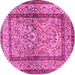 Round Animal Pink Traditional Rug, tr4773pnk