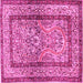 Square Animal Pink Traditional Rug, tr4773pnk