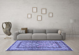 Machine Washable Animal Blue Traditional Rug in a Living Room, wshtr4773blu