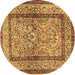 Round Animal Brown Traditional Rug, tr4773brn