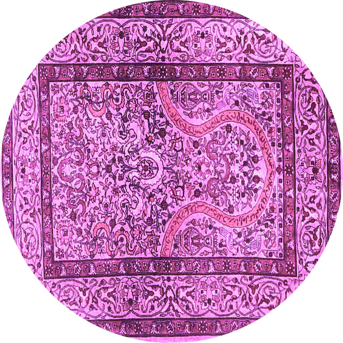 Round Animal Purple Traditional Rug, tr4773pur