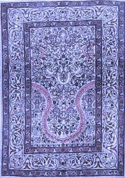 Animal Blue Traditional Rug, tr4773blu