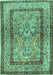 Machine Washable Animal Turquoise Traditional Area Rugs, wshtr4773turq