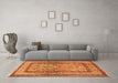 Machine Washable Animal Orange Traditional Area Rugs in a Living Room, wshtr4773org