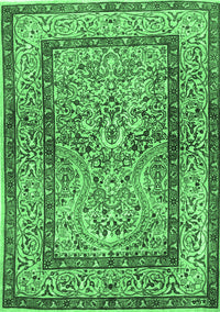 Animal Emerald Green Traditional Rug, tr4773emgrn