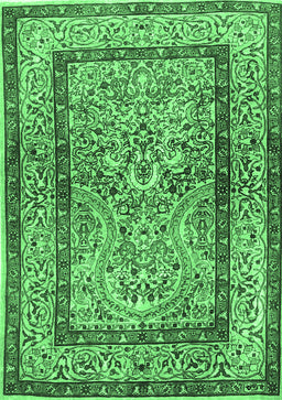 Animal Emerald Green Traditional Rug, tr4773emgrn