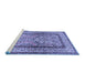 Sideview of Machine Washable Animal Blue Traditional Rug, wshtr4773blu