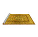 Sideview of Machine Washable Animal Yellow Traditional Rug, wshtr4773yw