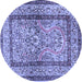 Round Animal Blue Traditional Rug, tr4773blu