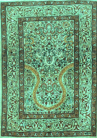 Animal Turquoise Traditional Rug, tr4773turq