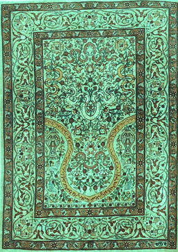 Animal Turquoise Traditional Rug, tr4773turq