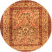 Square Animal Orange Traditional Rug, tr4773org