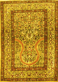 Animal Yellow Traditional Rug, tr4773yw