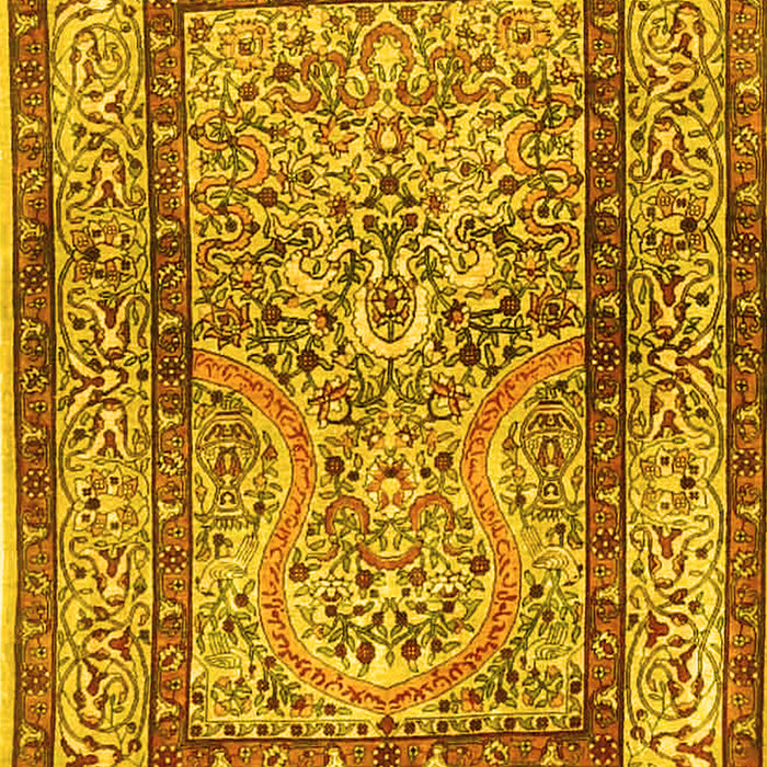 Animal Yellow Traditional Rug, tr4773yw