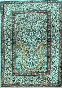 Animal Light Blue Traditional Rug, tr4773lblu