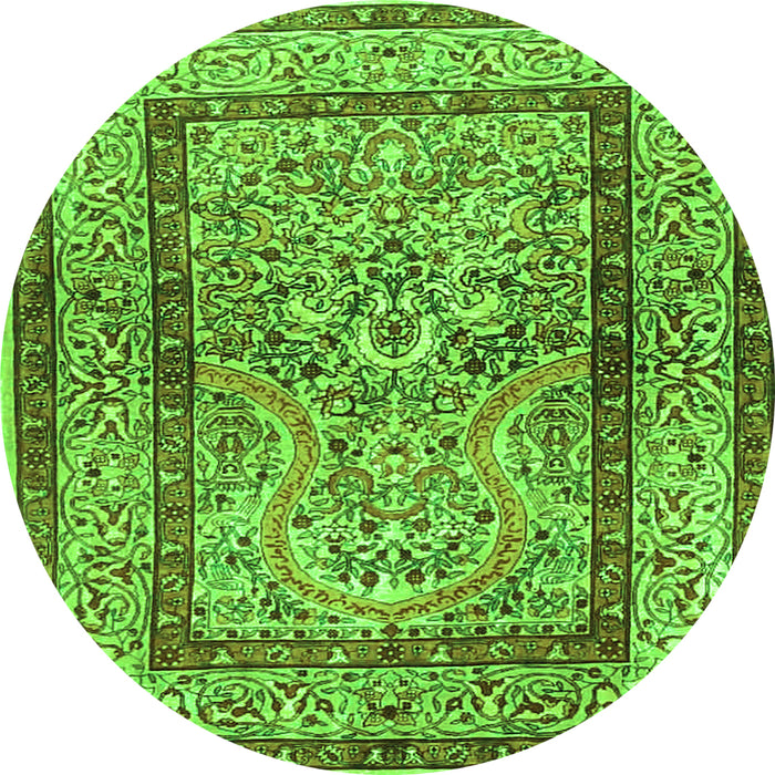 Square Animal Green Traditional Rug, tr4773grn