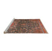 Sideview of Machine Washable Traditional Saffron Red Rug, wshtr4774