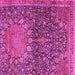 Square Machine Washable Medallion Pink Traditional Rug, wshtr4774pnk