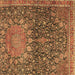 Square Medallion Brown Traditional Rug, tr4774brn