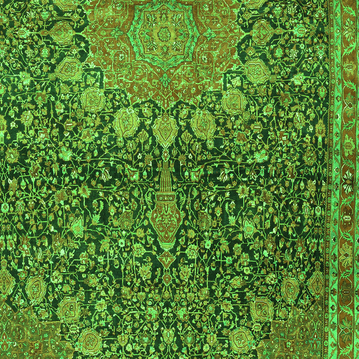 Serging Thickness of Machine Washable Medallion Green Traditional Area Rugs, wshtr4774grn