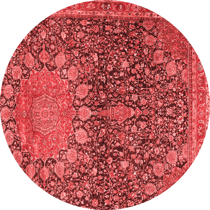 Machine Washable Medallion Red Traditional Rug, wshtr4774red