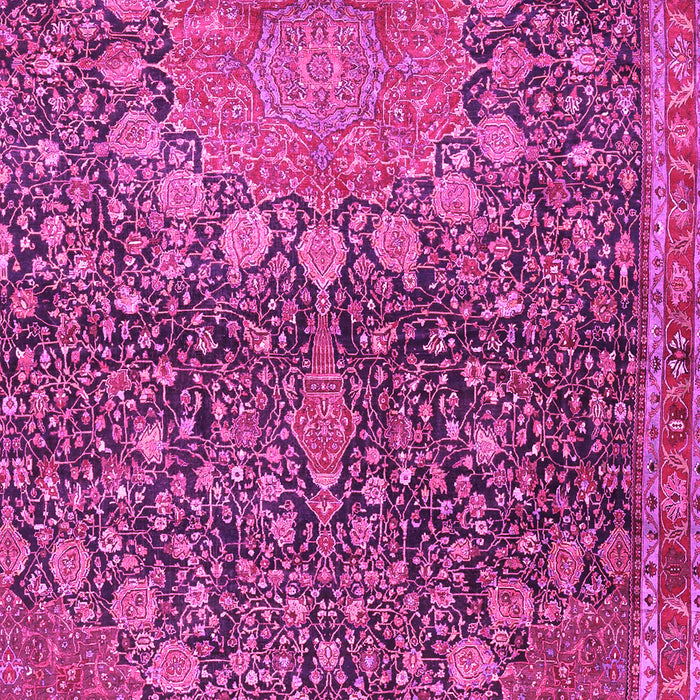 Machine Washable Medallion Pink Traditional Rug, wshtr4774pnk