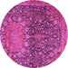 Round Medallion Pink Traditional Rug, tr4774pnk