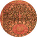 Square Medallion Orange Traditional Rug, tr4774org