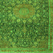 Serging Thickness of Medallion Green Traditional Rug, tr4774grn