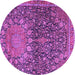 Round Medallion Purple Traditional Rug, tr4774pur