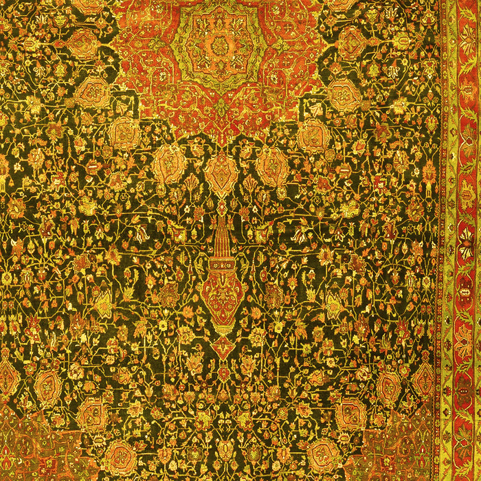 Medallion Yellow Traditional Rug, tr4774yw
