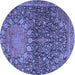 Round Medallion Blue Traditional Rug, tr4774blu