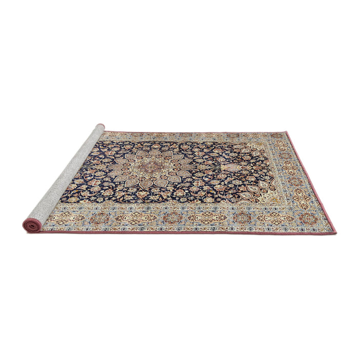 Sideview of Machine Washable Traditional Rosy-Finch Purple Rug, wshtr4775