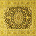 Square Medallion Yellow Traditional Rug, tr4775yw