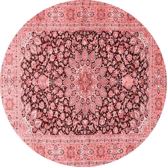 Machine Washable Medallion Red Traditional Rug, wshtr4775red