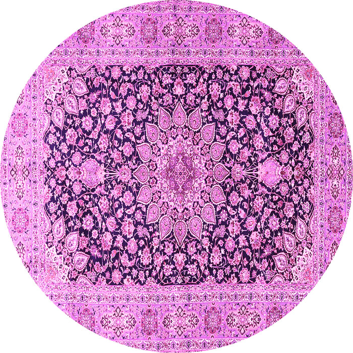 Round Medallion Pink Traditional Rug, tr4775pnk