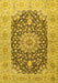 Medallion Yellow Traditional Rug, tr4775yw