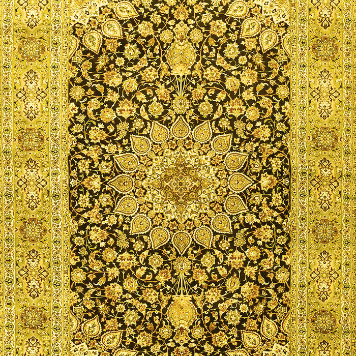 Medallion Yellow Traditional Rug, tr4775yw