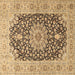 Square Medallion Brown Traditional Rug, tr4775brn