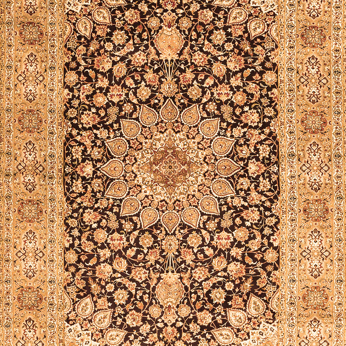 Serging Thickness of Machine Washable Medallion Orange Traditional Area Rugs, wshtr4775org