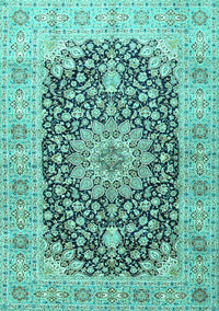 Medallion Turquoise Traditional Rug, tr4775turq