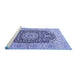 Sideview of Machine Washable Medallion Blue Traditional Rug, wshtr4775blu