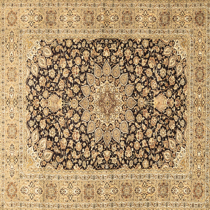 Square Machine Washable Medallion Brown Traditional Rug, wshtr4775brn
