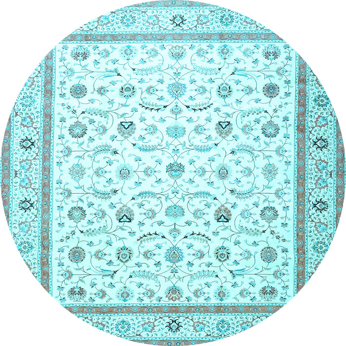 Round Persian Light Blue Traditional Rug, tr4776lblu