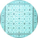 Round Persian Light Blue Traditional Rug, tr4776lblu