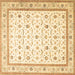 Square Machine Washable Persian Brown Traditional Rug, wshtr4776brn