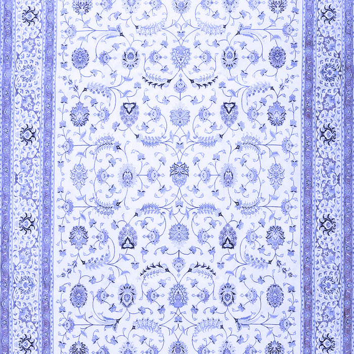 Machine Washable Persian Blue Traditional Rug, wshtr4776blu