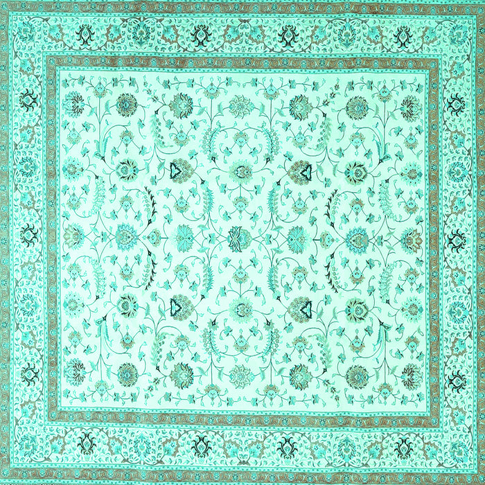 Square Persian Turquoise Traditional Rug, tr4776turq